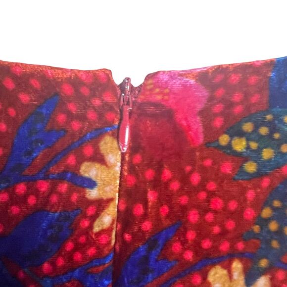 Farm Rio Snake Garden Red Velvet Floral Print V-Neck Long Sleeve Jumpsuit Sz XS - Picture 14 of 16